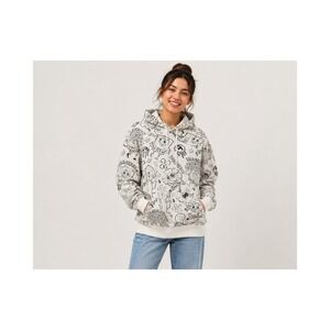 Nickelodeon Sponge Bob Squarepants Hoodie Sweatshirt Womens Large White Black‎